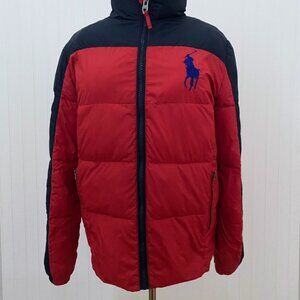 Ralph Lauren Red & Navy Blue Puffer Jacket Boys 18/20